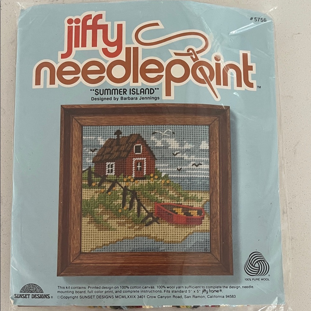 Vintage Jiffy Needlepoint - Summer Island designed by Barbara Jennings